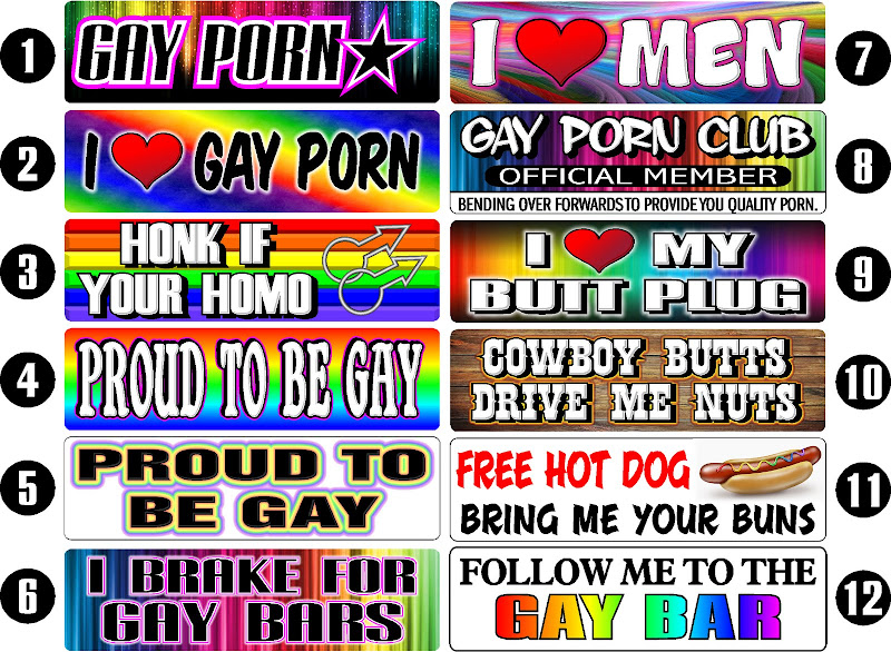 Funny Gay Porn Gag Bumper Stickers You Choose Any 3 Ebay